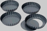 Wiltshire WonderBake Set of 4 Removable Base Mini Tart & Quiche Pans 12cm Fluted