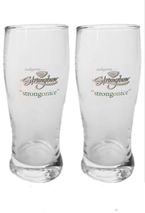 STRONGBOW CIDER “STONGONICE” GLASSES x 2 350mls BNWOB MAN CAVE BRA BAR PARTY