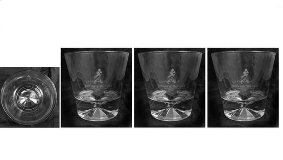 Johnnie Walker 3 x Estate Series 2015 Rock Glasses Embossed LOGO MAN CAVE BNWOB