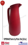 Tupperware Thermo Tup Pitcher Jug 1 litre (33.8oz) Red Plastic Brand new Retro