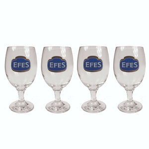 Efes Pilsner 4 x Beer Chalice Glasses 420/300ml BNWOB Man cave Turkey Pasabahce