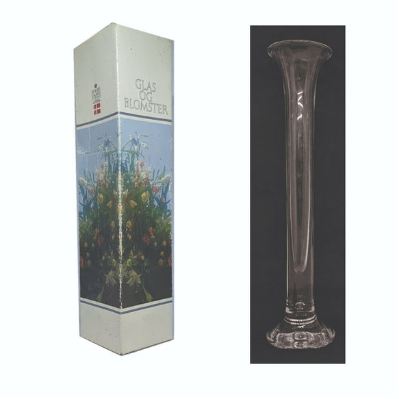 HOLMEGAARD Vintage Vase Glass and Flowers 29cm Tall RARE MINT IN BOX BNIB