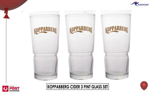 KOPPARBERG CIDER T3 x Pint 585ml Conical Glasses BNWOT MAN CAVE BRA BAR SWEDEN