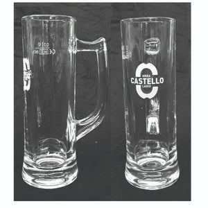 CASTELLO 2 x SKINNY BEER TANKARDS 320ml Made for bottles BNWOB ITALY MAN CAVE