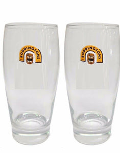 Boddingtons Draught 2 x Vintage Pint Beer Glasses 585ml Pints BNWOB Man Cave