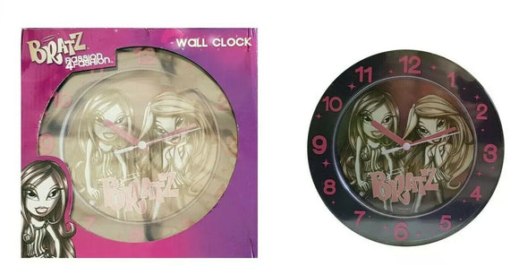 Bratz wall clock 18cm diameter BNIB SEALD INSIDE Dolls Girls Bedroom Kids PURPLE