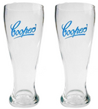 COOPERS Session Ale 2 x Schooner Beer Glasses 480ml + Straw Hat BNWOB MAN CAVE