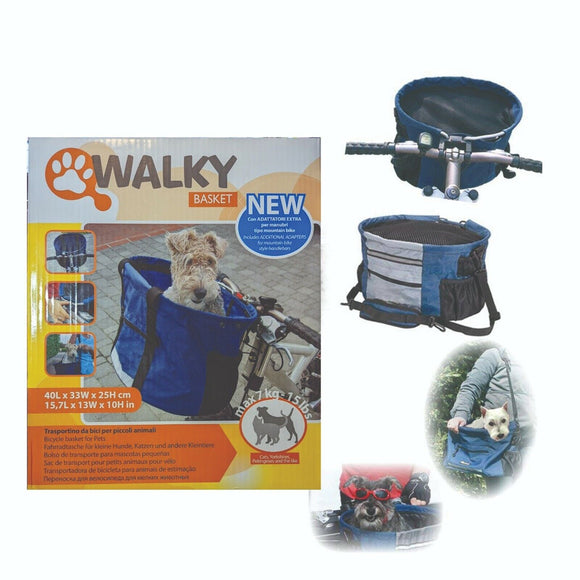 Walky Basket Pet Dog Bicycle Basket & Carrier MAX 15lbs - 7kg DOGS or Cats BNIB