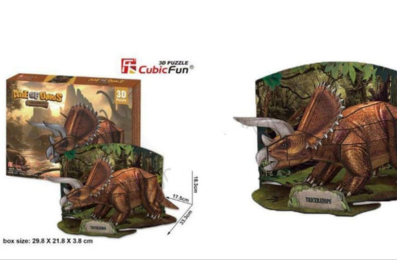 Cubic Fun ACE OF DINOS TRICERATOPS 3D Paper Puzzle 8+ BNIB Sealed Dinosaurs Toys