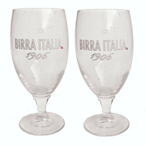 Birra Italia 2 x Large Tulip Beer Glasses 550/400ml BNWOB MAN CAVE ITALIA