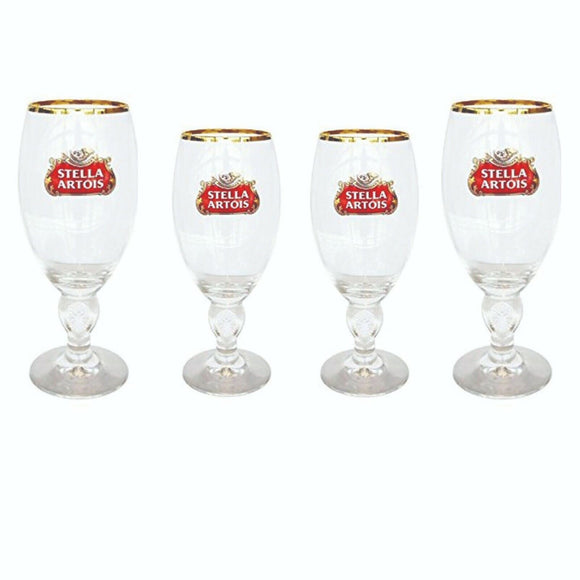 Stella Artois 4 x ICON Beer Chalice Glasses 2 x 420 2 x 350ml BNWOB Man cave