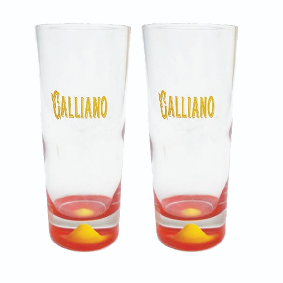 Galliano Murano High Ball Glasses Nipple base & logo BNWOB RARE Made in Italy