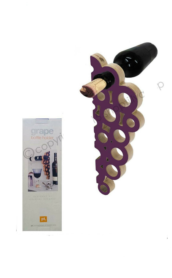 Grape Bottle Holder PT Present Time  Holds 8 wine bottles Plywood & Purple BNIB