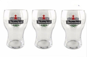 Heineken Family 3 x Beer Pint Bell Glasses 585ml BNWOB Amsterdam MAN CAVE