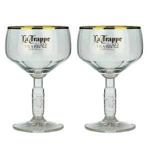 Trappist beer La Trappe 2 x Crystal Beer Chalice Glasses 450/250ml Man cave