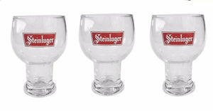 STEINLAGER 3 FAT CHALICE Beer Glasses 350mls Vintage 1970's MAN CAVE NEW ZEALAND