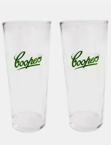 COOPERS Pale Ale 2 x Taperred Pint Beer Glasses 600/570mls BNWOB Aus MAN Cave