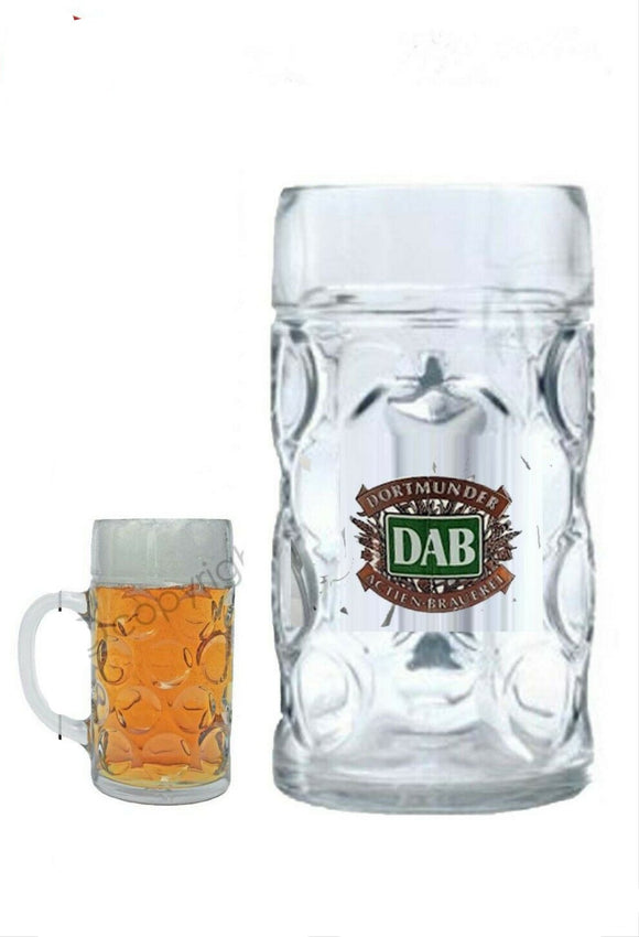 DAB DORTMUNDER Dimpled Beer Glass  1 Liter Stein Masskrug Mint Co' Oktoberfest