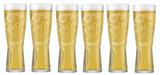 Peroni Nastro Azzuro 6 x New Signature Clear Nucleated Beer Glasses 620ml BNWOB