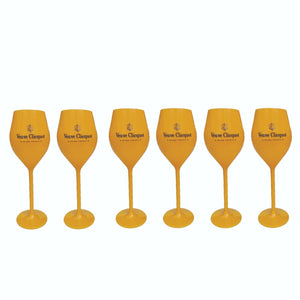 VEUVE CLICQUOT French Champagne 6 x Plastic TULIP GLASSES 160ml Bubbles Bar
