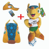 BRAZIL 2014 FOOTBALL WORLD CUP Mascot Fuleco Armadillo Plush + Cap Both BNWT