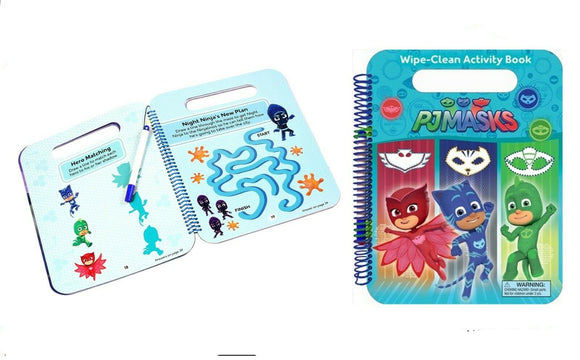 PJ Masks Wipe-Clean Activity Book with non toxic marker marker BNWT 3+ KIDS TV