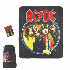 ACDC Fleece Throw Rug Blanket 150x130cm + Deck of Cards Highway to Hell BNWT