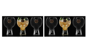 CARAJILLO LICOR 43  6 x SPHERICAL COCKTAIL GLASSES 240ml BNWOB MAN CAVE BRA BAR