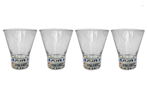 FINLANDIA VODKA SET OF 4 MARTINI GLASSES LIVERY BASE GRPAHIC BNWOB WO-MAN CAVE