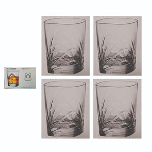 Bormioli Rocco 4 x Butterfly Crystal Embossed Whisky Glasses BNIB MAN CAVE