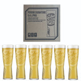 Peroni Nastro Azzuro 6 x New Signature Clear Nucleated Beer Glasses 400ml BNWOB