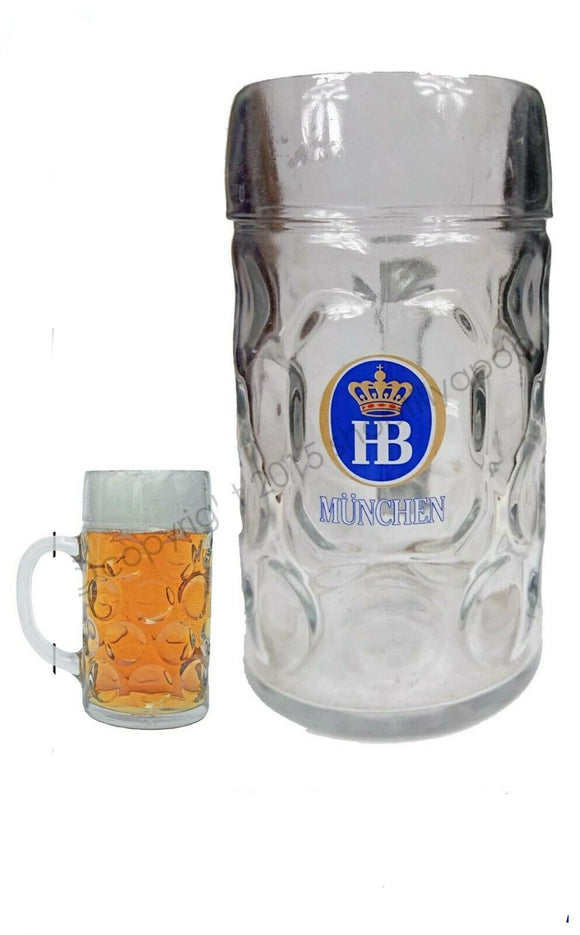 HB Hofbrauhaus Munchen Oktoberfest 1 x Glass Beer Stein Masskrug 1Litre BNWOB