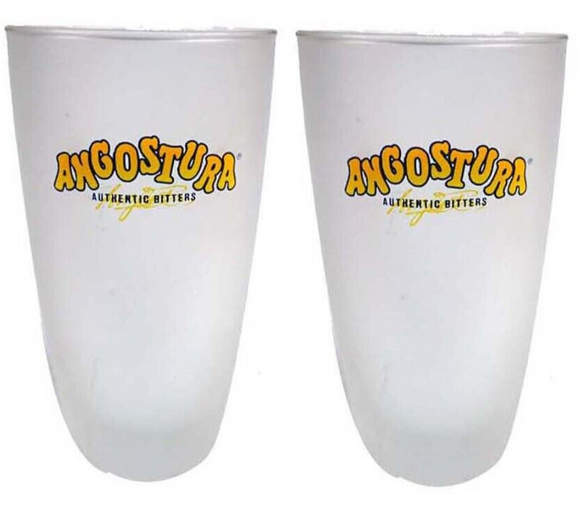 Angostura Lemon Lime & Bitters 2 x Frosted Glasses 450ml BNWOB COCKTAILS