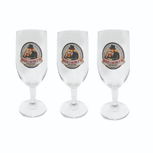 Birra Moretti 3 x Stemmed Beer Glasses 250ml BNWOB MAN CAVE ITALIA FOR BOTTLES