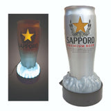 Sapporo Beer Can LED  Lamp 12v Powered + ON/OFF Switch 13 inches tall 33cm BNIB