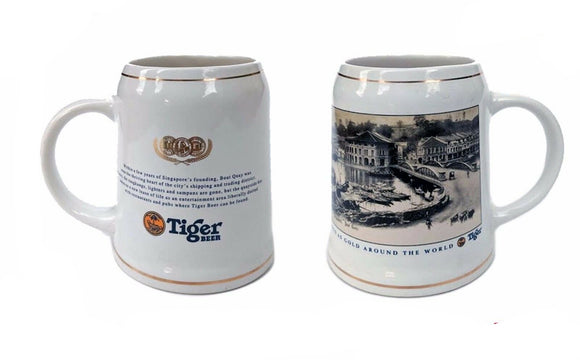 Tiger Beer Set of 2 Ceramic Beer Tankards BRAND NEW BNWOB Manc Cave Singapore