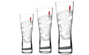 Peroni Beer Nastro Azzuro 3 x Clear Etched Beer Glasses 1 x 600 - 380 - 300ml