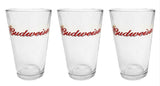 Budweiser  3 Tapered Pint Beer Glasses 585ml BNWOB MAN CAVE USA BUD