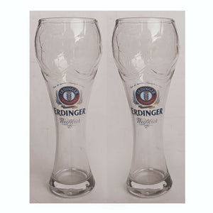 ERDINGER 2 x 06 GERMAN WROLD CUP Weizen Wheat Beer Glasses 600ml BNWOB MAN CAVE
