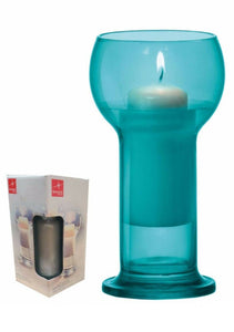 BORMIOLI ROCCO Lucilla Candle holder + Floating in water candle BNIB Blue Glass
