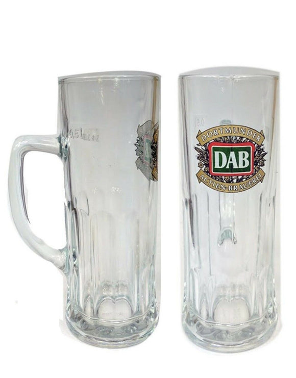 DAB Dortmunder' 2 x 1/2 TALL BEER STEINS  2x600ml  MAN CAVE Germany Brew Brua