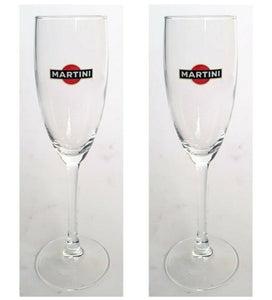 MARTINI 2 x CHAMPAGNE / COCKTAIL FLUTE  GLASSES 160ml BNWOB MAN CAVE BRA BAR