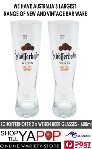 Schofferhofer 2 x Tall Weizen Beer Glasses 600ml + BNWOB GERMANY