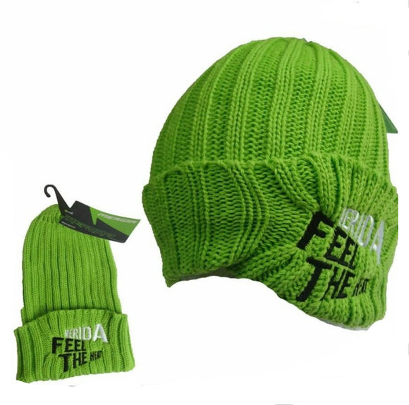 Merida Cycling Winter Cap Beanie Adult Unisex BNWT Lime Green Embroidered
