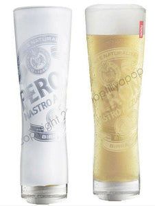 Peroni Beer Nastro Azzuro 2 x Frosted Beer Glasses 600 ml Pints BNWOB MAN CAVE