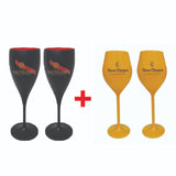 2 x G.H MUMM + 2 x VEUVE French Champagne Plastic Tulip Glasses (4) BUBBLES