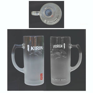 KIRIN ONE 1 x FROSTED & ETCHED DRAGON BEER TANKARD GLASSES BNWOB MAN CAVE JAPAN