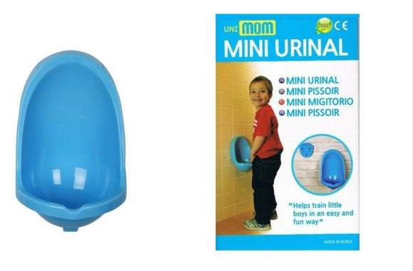 UNI-MOM MINI URINAL PEE TRAINER HELPS BOYS TO STAND AND PEE TRAINER BNIB BLUE
