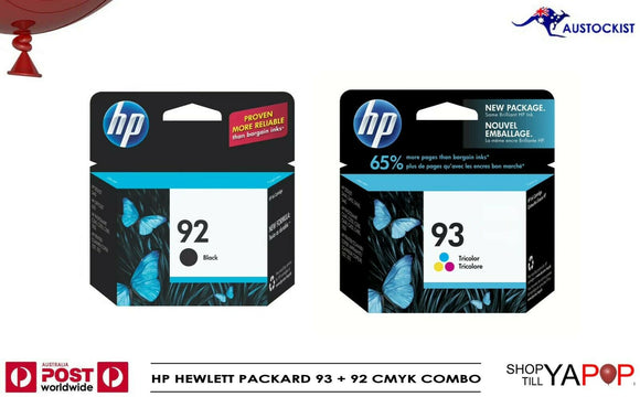 Hewlett Packard HP 92 + 93 Black + Tri Colour CMYK Printer Ink Cartridges BNIB