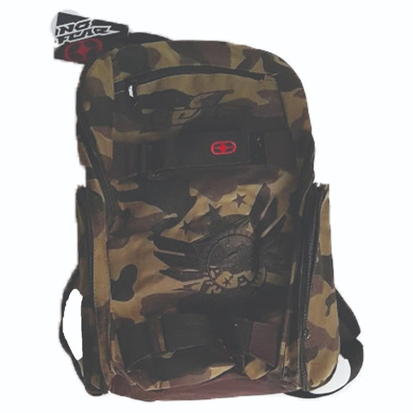 NO FEAR ARMY CAMMO KHAKI BACKPACK NFAD07  + FRONT STRAPS  FOR SKATEBOARD BNWT